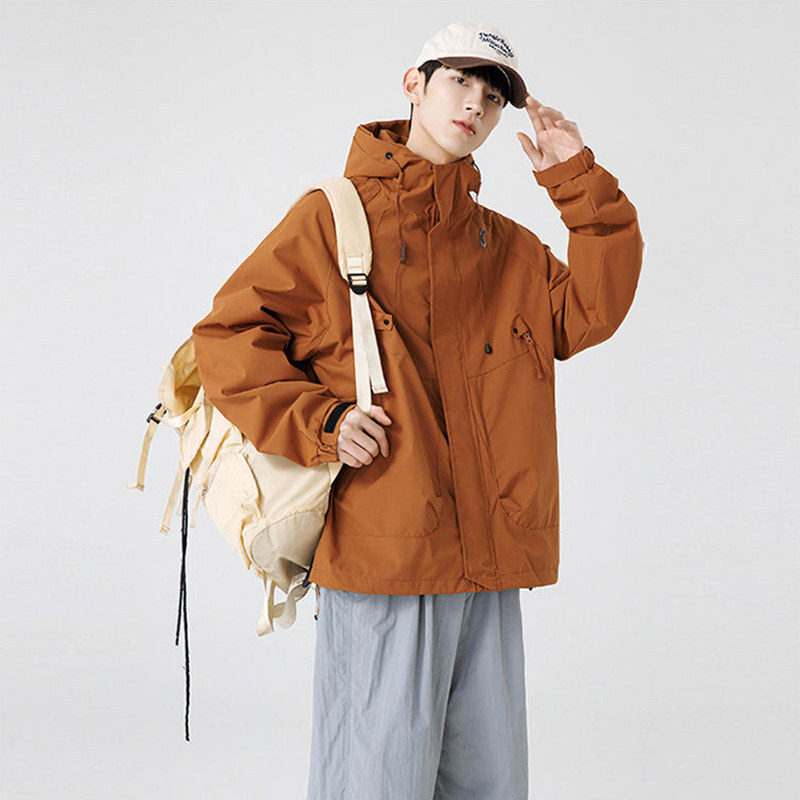 Casual Outdoor Functional Hooded Jacket Windproof Workwear Pocket Jacket Men and Women Travel Mountaineering Camping Jacket Autumn