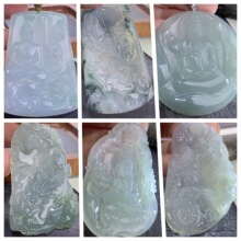 缅甸翡翠A货阳翠绿平安扣冰胶大日如来黄翡穿云龙度母虚空藏圆牌