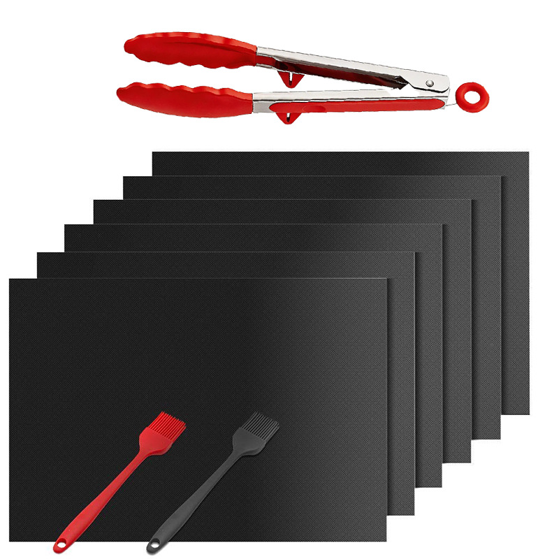40*33cm Teflon Barbecue Mat Non-Stick High Temperature Resistant Cloth Baking Oilcloth Outdoor Barbecue Oven Mat Washable