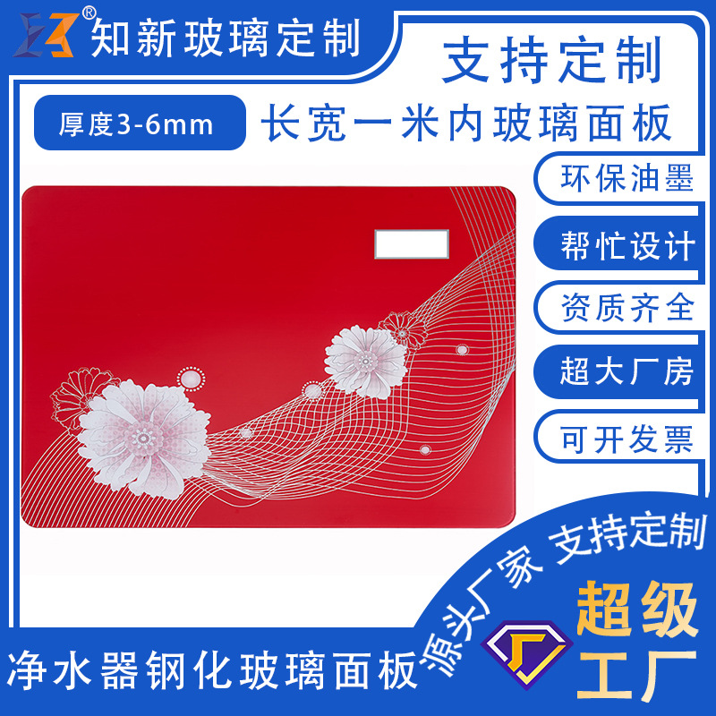 厂家直供 净水器钢化玻璃面板 矩形家电玻璃面板玻璃平板可订造