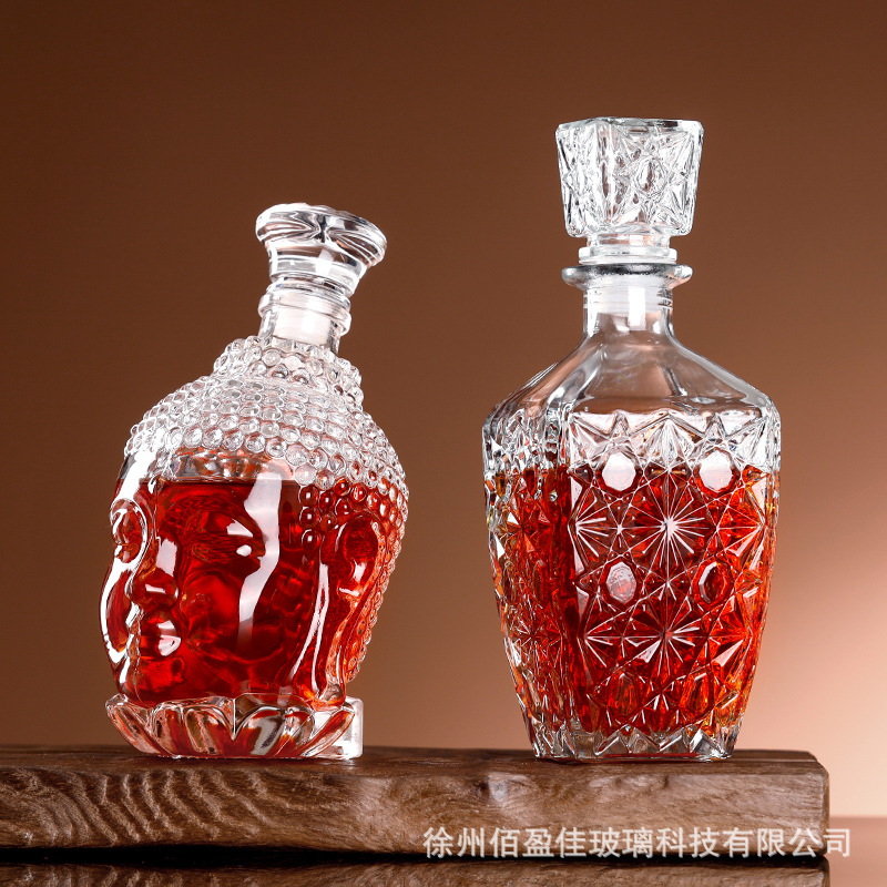 Botella de vino botella vacía de alta gama olla de vino botella de vino tinto de alta gama whisky licor medicina botella de vino con tapa Dispositivo de almacenamiento de vino europeo