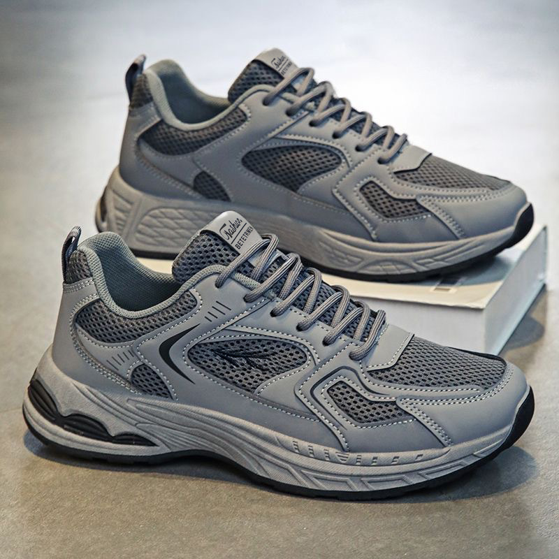 2026 zapatos de hombre de verano nuevos zapatos de malla transpirables de moda para hombres zapatos deportivos de suela gruesa casuales zapatos de moda de papá