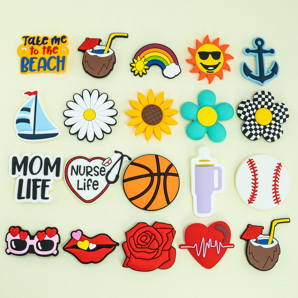 15g Weight Bag Hardware Bag Accessories Type 1 Piece Quantity Holiday, Daily Occasion PVC Material Lips, Cup, Flower Pattern Cartoon Style Style 1 Piece PVC Lips Cup Flower Bag Hardware 2