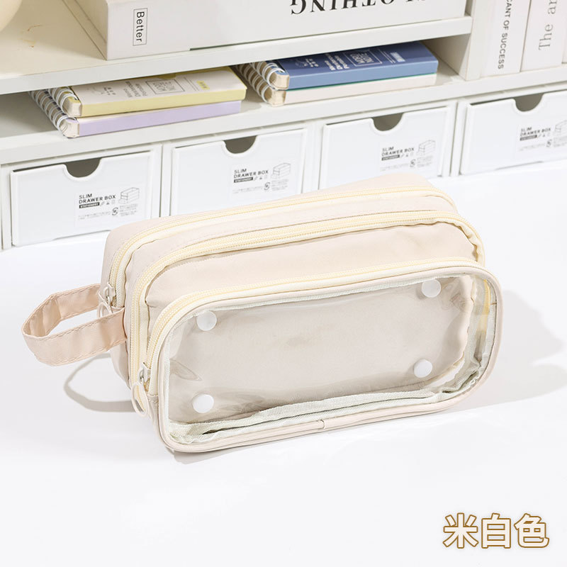 可拆卸diy材料新款ins风透明笔袋痛包女生痛笔袋大容量笔袋文具|undefined