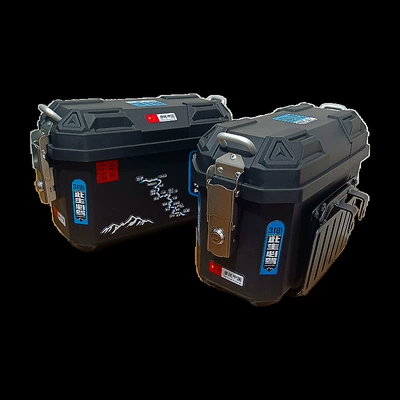 Motorcycle electric vehicle side Electric car tail box - 25l-pair-of-side-boxes-leather-lining-side-hanging-bracket-black