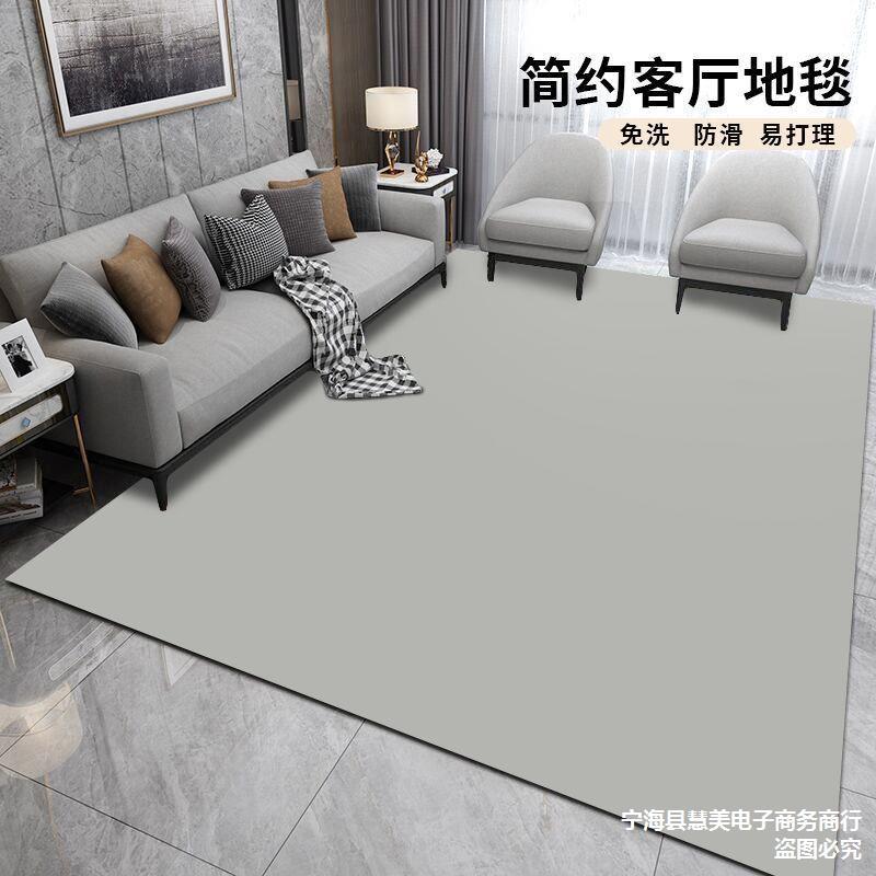 大面积全铺地毯客厅地垫纯色深灰色可擦免洗耐脏防水轻奢高档简约