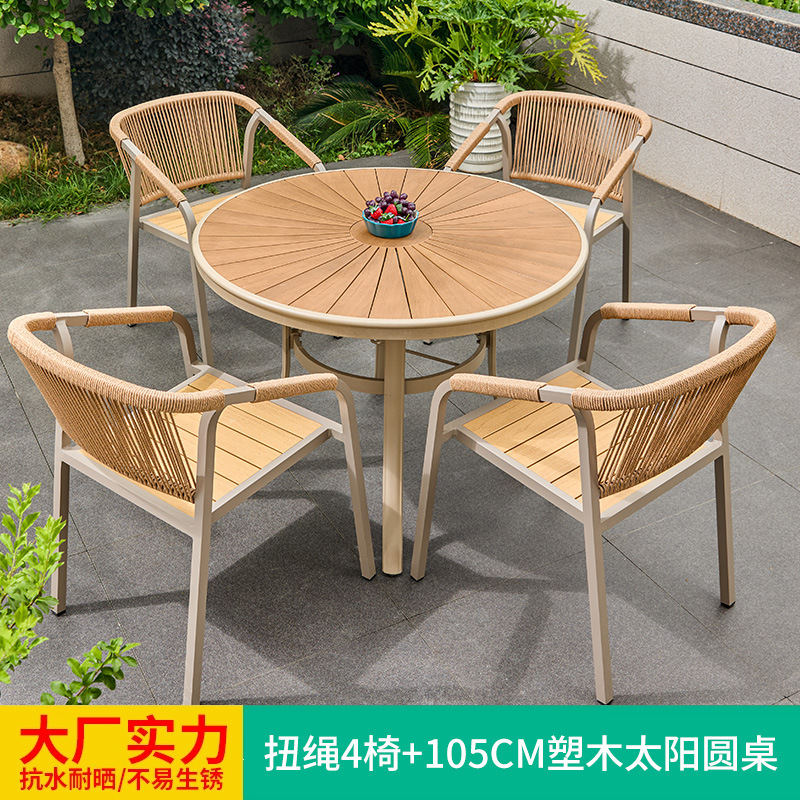 Mesa y silla al aire libre diseñador creativo bar patio mesas y sillas de tres piezas mesas de té sillas de caña modernas y minimalistas muebles