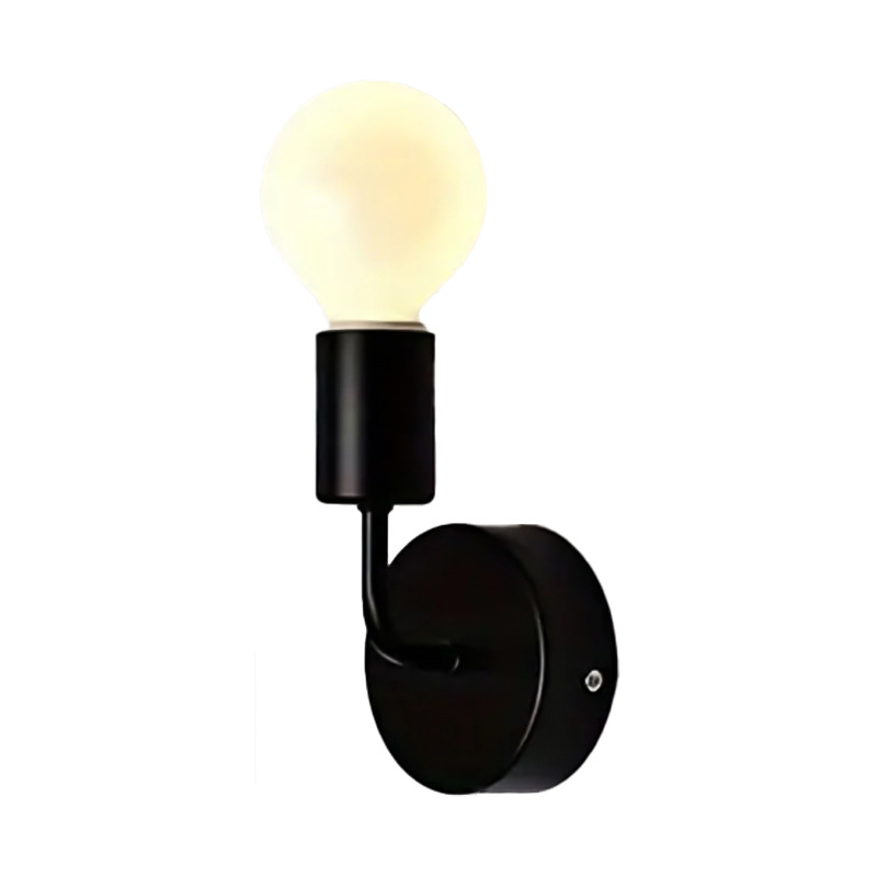 Lámpara de pared pequeña de madera maciza moderna nórdica, lámpara de espejo de hierro forjado simple, lámpara de pasillo de baño, lámpara de pared de cabecera de dormitorio