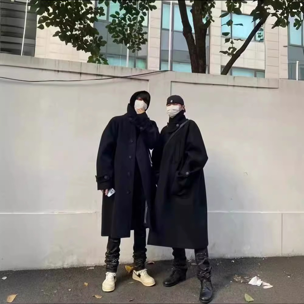언더 마이 카 22FW 새로운 울 코트 실루엣 더블 사이드 포켓 하이 센스 윈드 브레이커 스팟