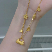 平安锁吊坠项链镀金轻奢气质时尚高级感百搭精致流苏女项饰品送礼