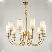美式乡村吊灯北欧客厅简约全铜新中式吊灯简欧餐厅大吊灯8头卧室