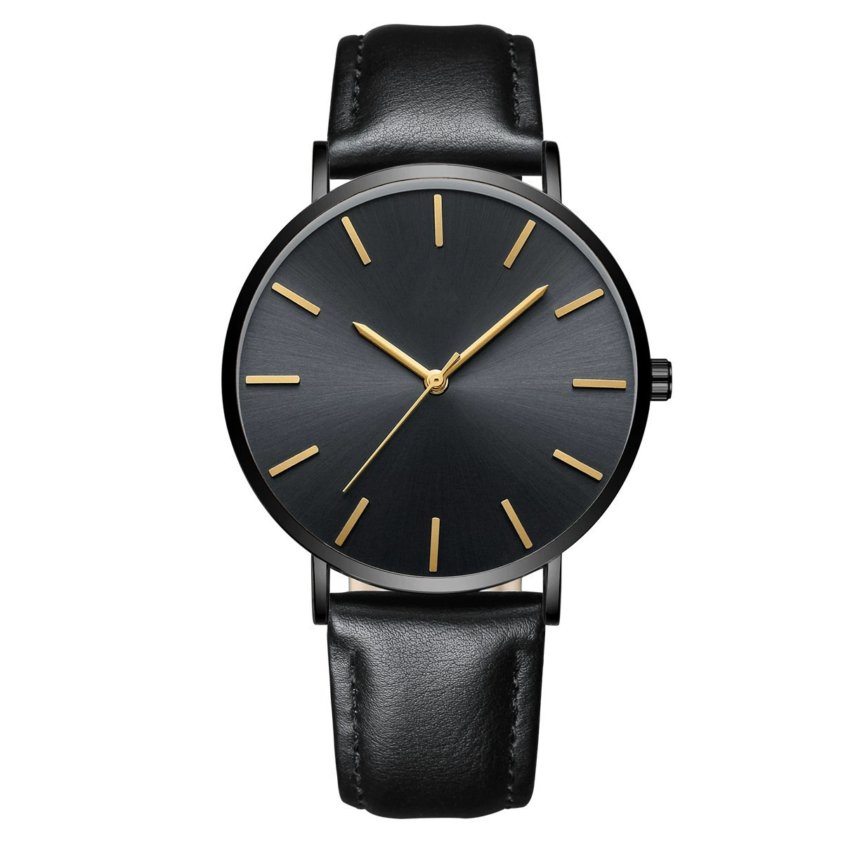 Fashionable Ultra-Thin Quartz Watch with Elegant Design and Pointer+Digital Display for Men