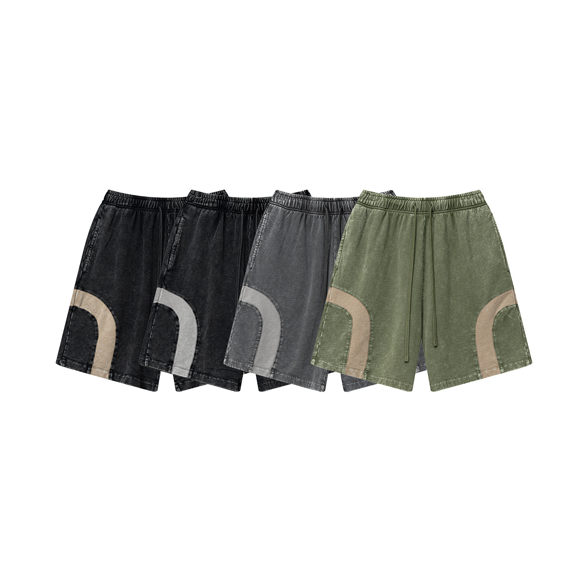 BE ropa de hombre | 2025 verano marca de moda europea y americana hip-hop Y2K estilo costura contraste pantalones cortos sueltos rectos pantalones de cinco puntos hombres