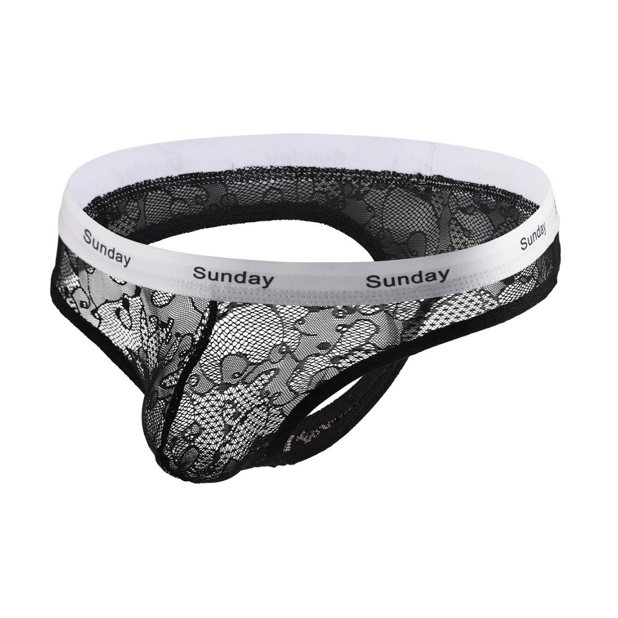Amazon Hot Selling Men's Low Waist Sexy Lace Shorts Transparent Thong Panties Bikini Wholesale