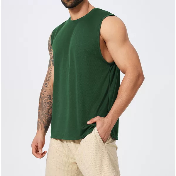 American-Style Sleeveless Sports Quick-Drying Men's Casual Fitness Spring and Summer Vest for Football, Badminton, Running, Vest 1067