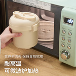 多功能办公室微波炉蒸饭煲 大容量带饭勺菜盘分格蒸饭盒套装跨境