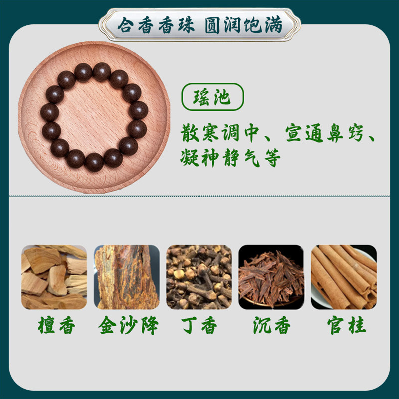 無形文化遺産ブレスレット、天然香ビーズ、手作り古代薬用香、長持ちする気分安定ブレスレット、男の子と女の子向けのブレスレット|undefined