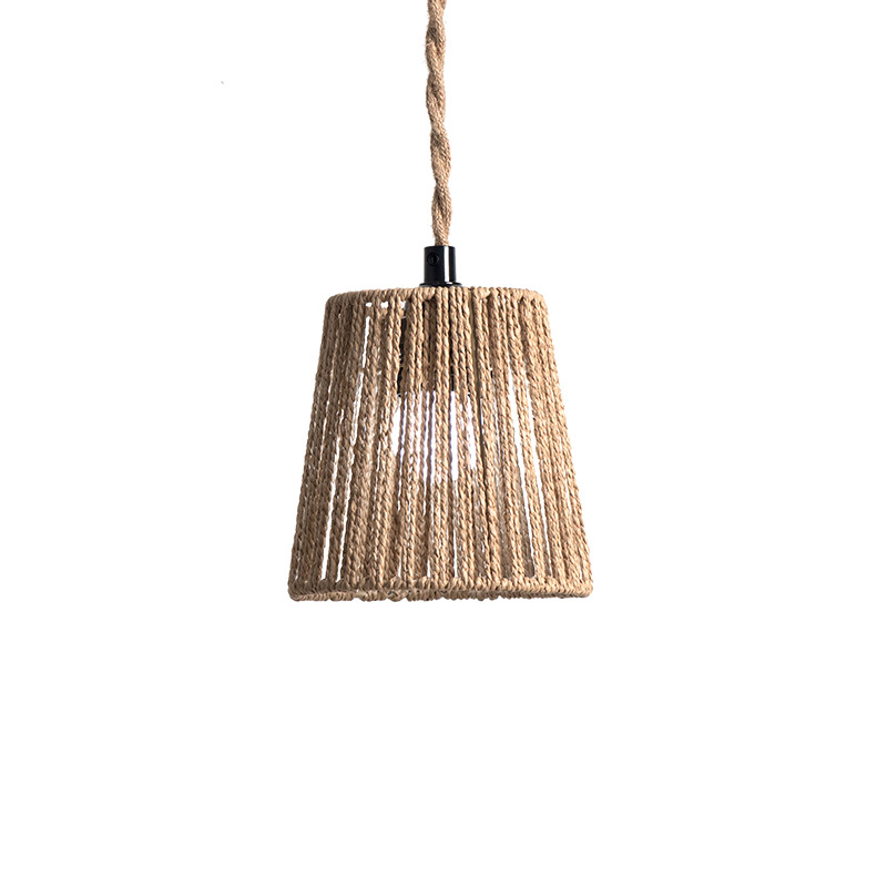 Nueva pantalla de lámpara de estilo chino, tiendas de ropa de alojamiento residencial, restaurante, sala de té, decoración de lámpara de cuerda de papel Zen creativa