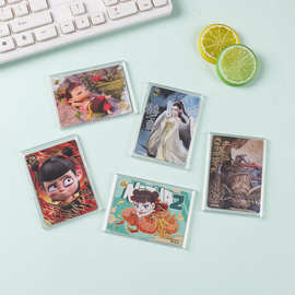 亚克力贝壳卡砖卡扣式明星小卡保护壳平盖式展示框塑料透明卡套