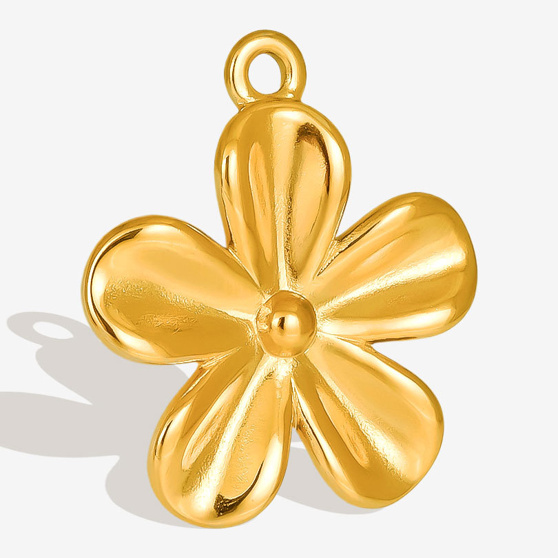 304 Stainless Steel Cross-border Simple Flower Pendant DIY Necklace Jewelry Pendant Accessories Handmade Accessories in stock