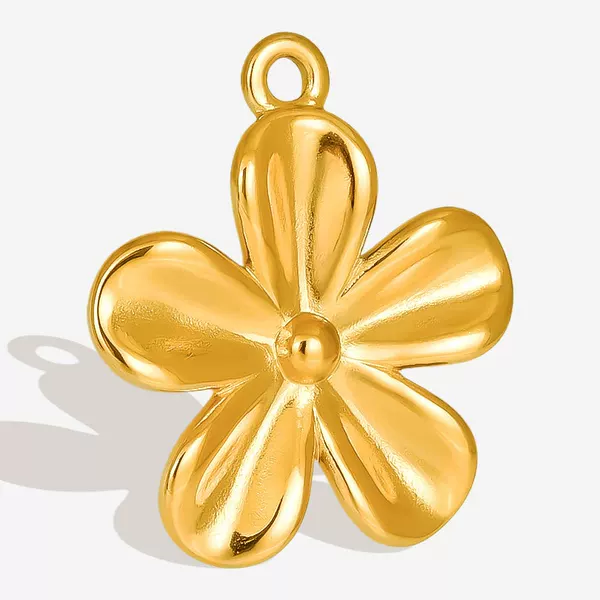 304 Stainless Steel Cross-border Simple Flower Pendant DIY Necklace Jewelry Pendant Accessories Handmade Accessories in stock