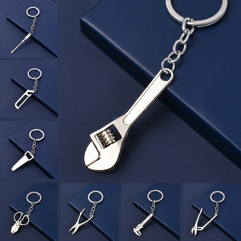 Explosive simulation tool keychain metal creative wrench screwdriver hammer keychain car small gift pendant Explosive simulation tool keychain metal creative wrench screwdriver hammer keychain car small gift pendant