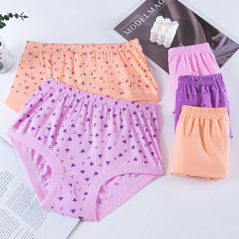 Cotton underwear for the elderly women's cotton high waist middle-aged and elderly mother's loose triangle shorts for the old lady and Grandma