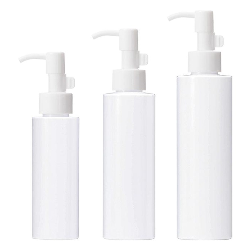 Blanco 100mL removedor de maquillaje botella de plástico 150-200 removedor de maquillaje botella de prensa de aceite de viaje portátil cosmética sub-botella image 1