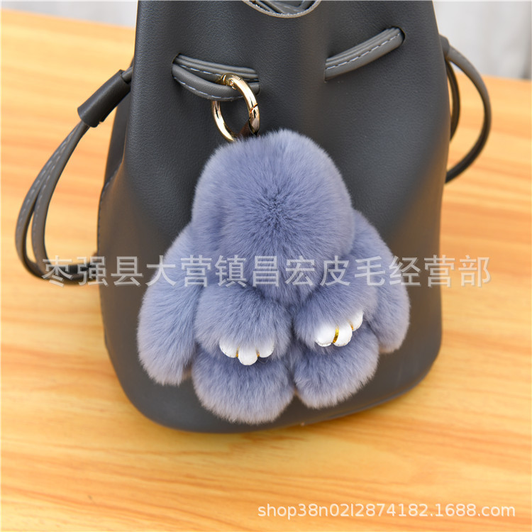 工場卸売レッキスウサギの毛皮の死んだウサギのペンダントぬいぐるみウサギのキーホルダーアクセサリーゴーグミ人形小物