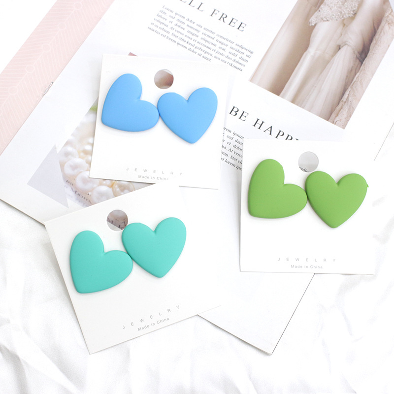 1 Pair Fashion Heart Shape Plastic Resin Valentineu0027S Day Womenu0027S Ear Studs