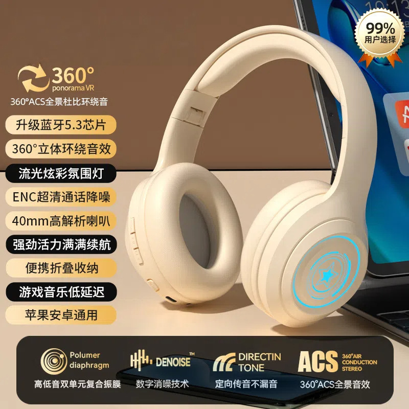 ワイヤレスヘッドセット、ヘッドマウントBluetoothヘッドセット、高品質ノイズリダクション、eスポーツゲーム、Bluetoothスポーツオンラインクラス、携帯電話、コンピュータ|undefined
