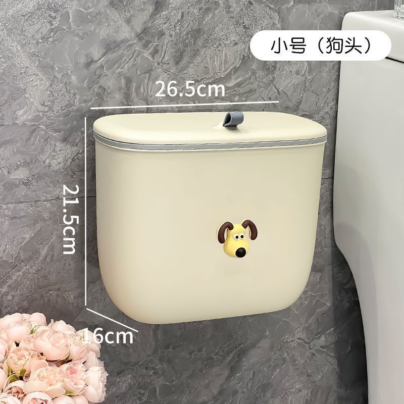 Cubo de almacenamiento de basura cocina doméstica baño de pared antiodor con cubierta contenedor de basura inodoro inodoro papel higiénico cubo de almacenamiento