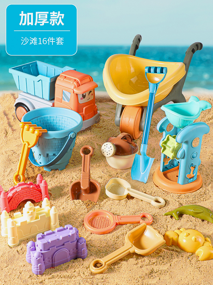 Carro de juguetes de playa para niños juguete de agua para bebés herramientas de excavación de arena reloj de arena pala barril de arena juego conjunto de arena piscina