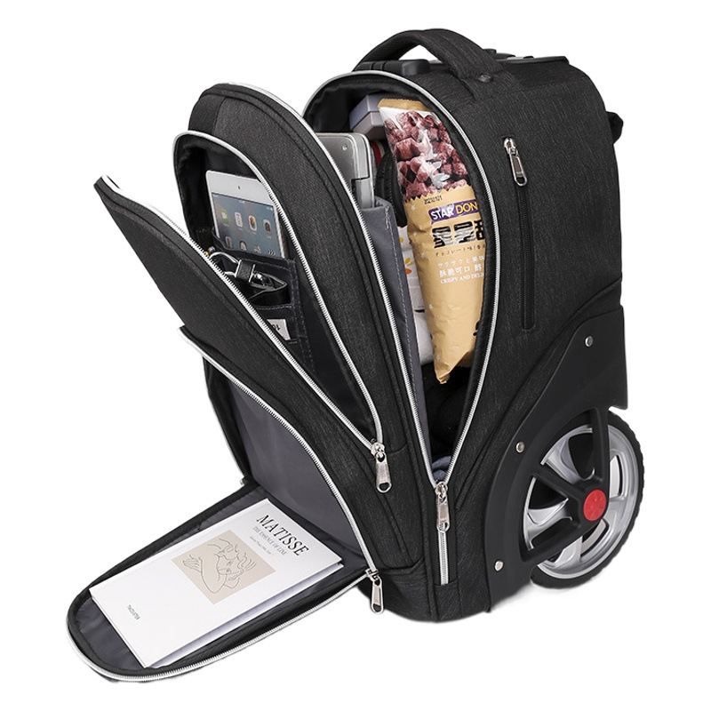 Manufacturer Wholesale Large Capacity Short-Distance Travel Backpack Trolley Backpack Wear-Resistant Student Trolley School Bag Can Climb Stairs with Large Wheels