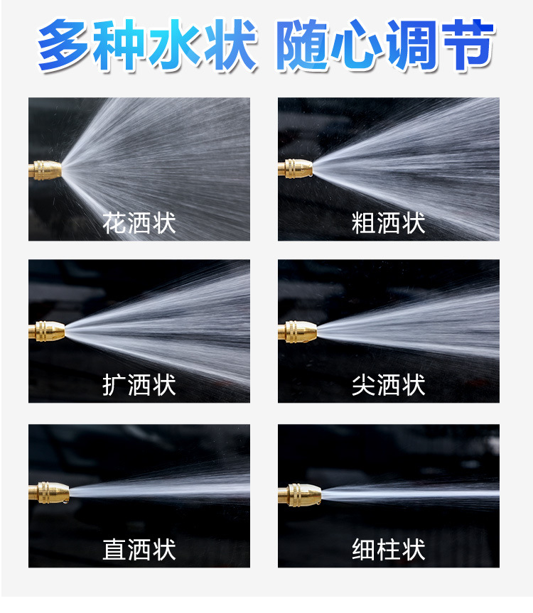 High-pressure car wash water gun, household water gun, retractable hose, water pump, car washer nozzle, flower watering tool set