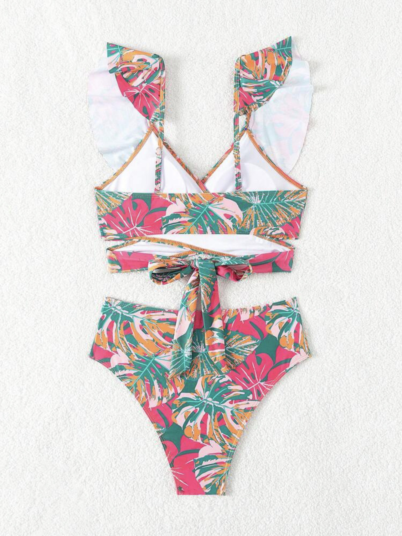 210g Weight Comfort Feel Of Sensation Mid Waist Panties Waist Bralette Bra Category Polyester Fabric Type 2 Pieces Set Quantity Swimming Pool, Beach Occasion Ditsy Floral Pattern Women's Gender Women's Ditsy Floral 2 Pieces Set Bikinis Swimwear 13