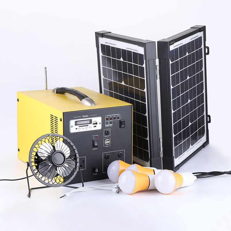 新款80W太阳能发电机 户外作业家用照明风扇小系统单晶硅太阳能板