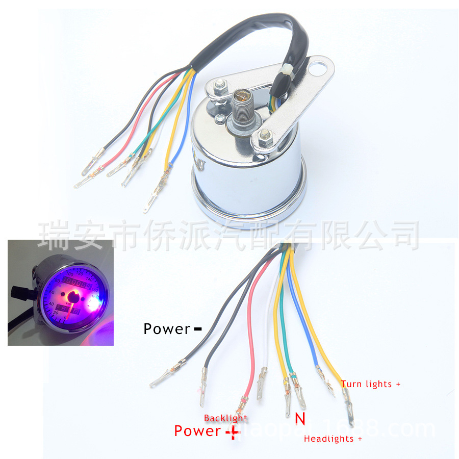 Cg125 Motorcycle Modified Instrument Universal Mechanical Retro Speedometer Dual Odometer Kilometer Meter Retro Black