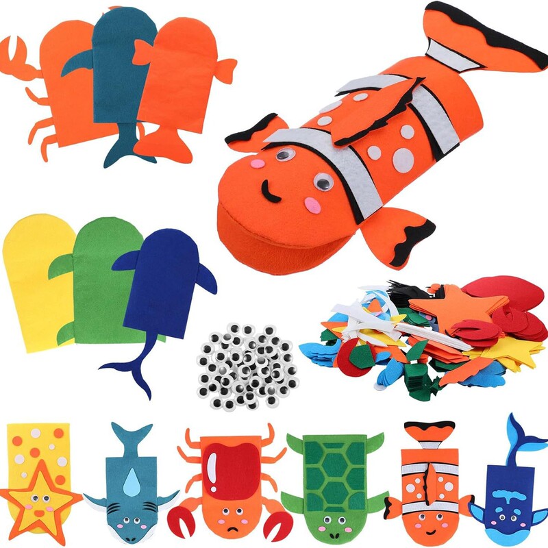 Creative Hand Puppet Tool Kit DIY Handmade Material Package Felt Craft Supplies Role-Playing Toy Game Set