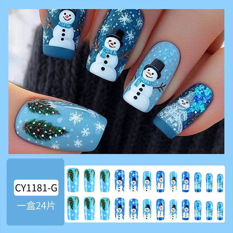 Nueva colección de uñas de navidad desgaste de uñas falsas transfronterizas desgaste de uñas parche de uñas pieza de uñas al por mayor de uñas