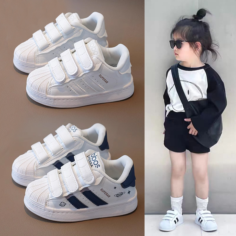 Children's Shoes 2025 Spring & Fall Girls' White Shoes Non-Slip Small and Medium-Sized Kidsren's Baby Shoes Shell Toe Sports Boys' Sneakers Children's Shoes 2025 Spring & Fall Girls' White Shoes Non-Slip Small and Medium-Sized Kidsren's Baby Shoes Shell Toe Sports Boys' Sneakers