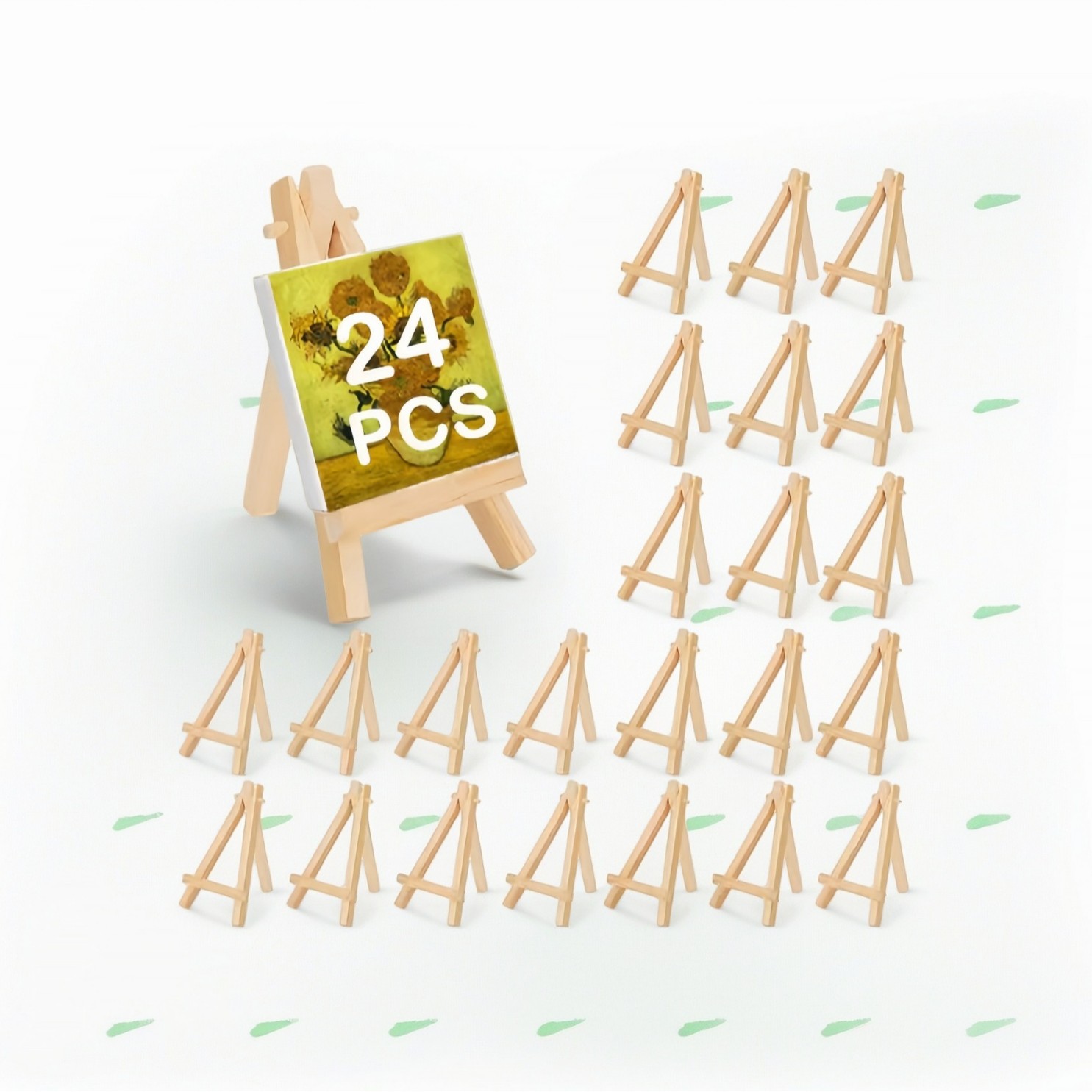 24 Pieces of 7*12 Desktop Wooden Foldableing Oil Painting Special Stand Easel Table Tripod