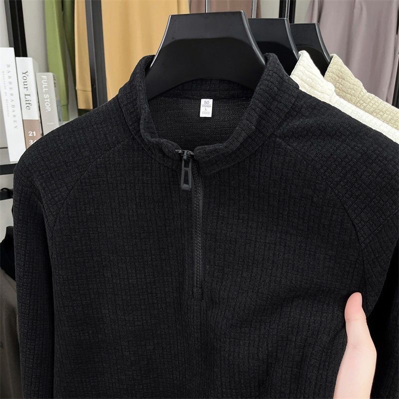 Spring and Autumn Canada New Limited Edition Textured Men's New Stand Collar Zipper Long Sleeve Sweatshirt Casual