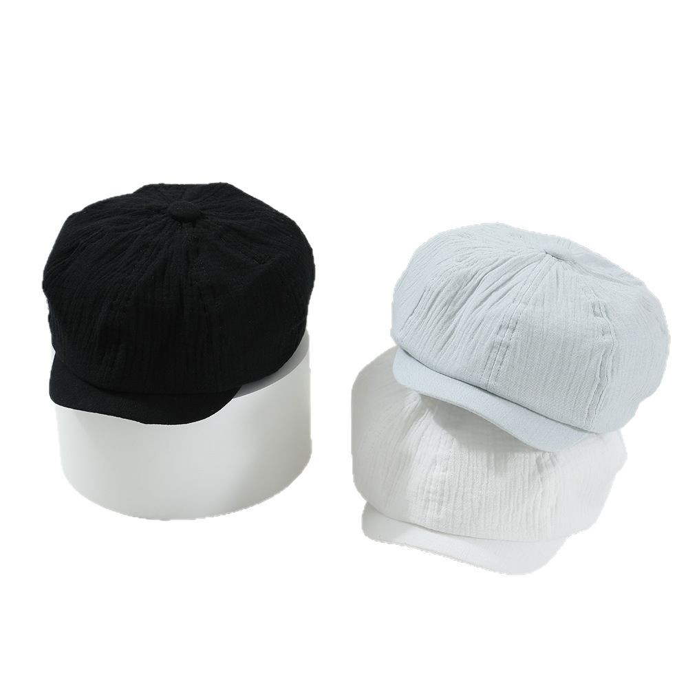 Primavera y otoño delgada sombrero de avance para niños niñas bebés con boina contra el pintor de periódicos