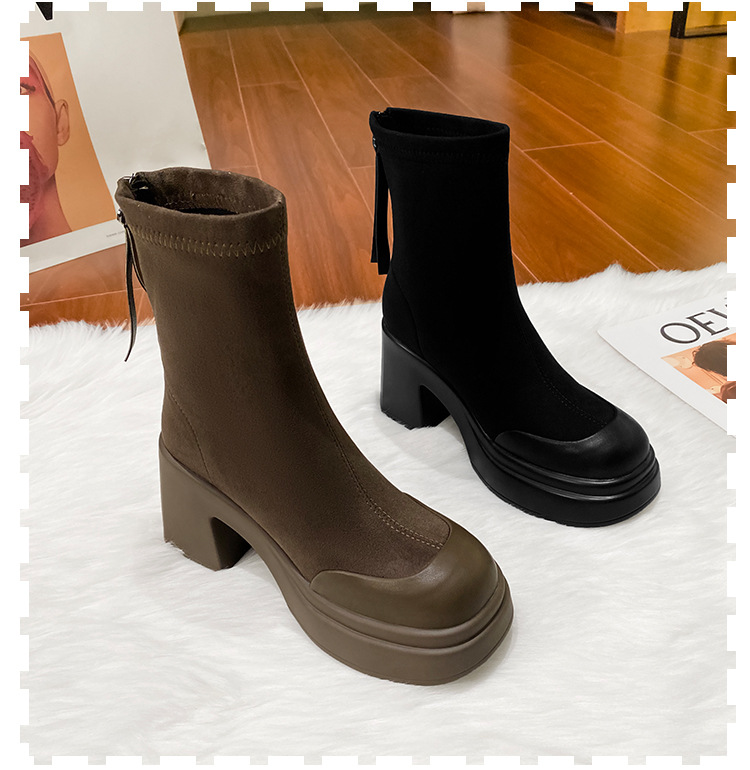 Long Boots For Women High Heel Thick Sole Winter Slimming Boot_voghion.com