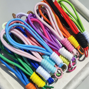 Anti-lost rope braided rope mobile phone lanyard short speaker key ring manual rope color matching kettle manufacturers Joker supply