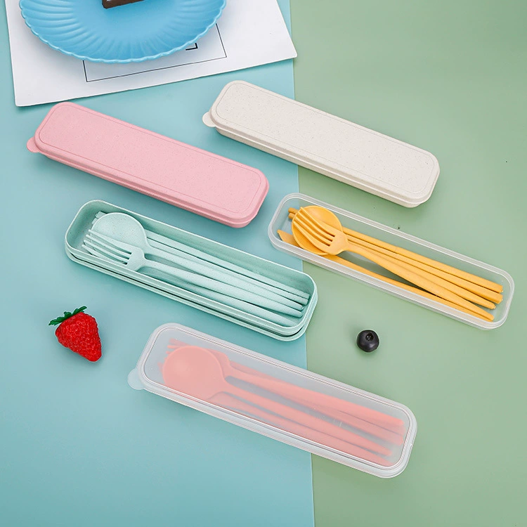 Handheld tableware, spoon, fork, chopsticks, set for traveling, 4 piece set, wholesale, Birthday gift