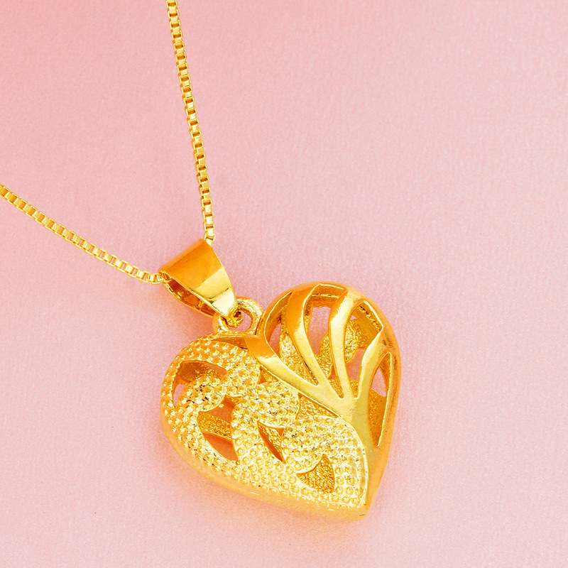 Colgante de oro de arena, nuevos productos transfronterizos, las mujeres no se desvanecen durante mucho tiempo, las flores en forma de corazón, las joyas de bricolaje de todo fósforo de moda, Yiwu al por mayor