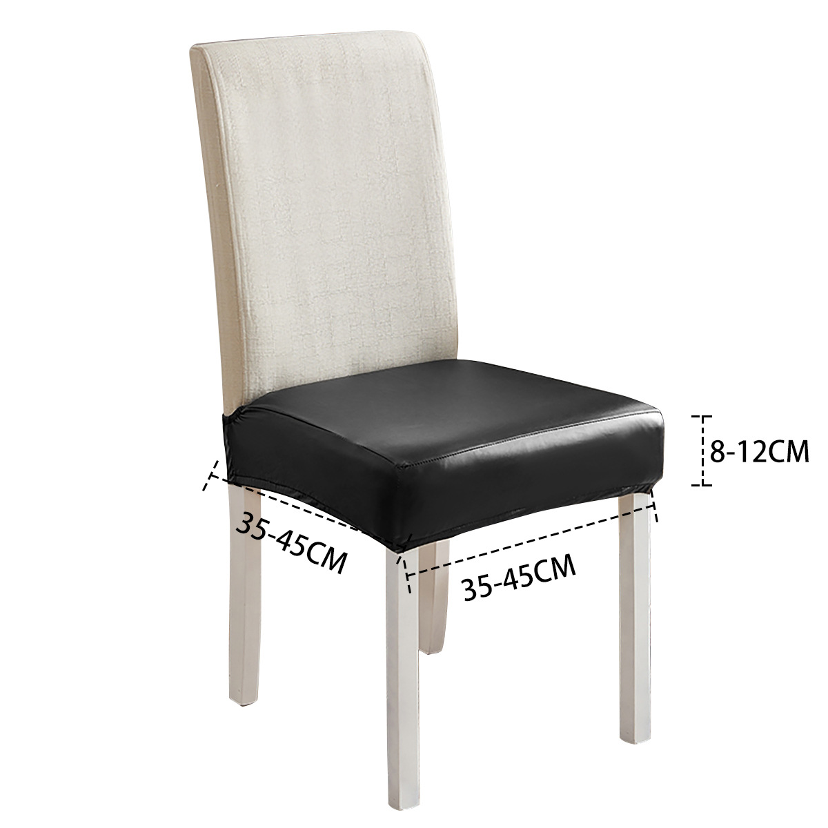 Transfronterizo PU cuero impermeable doble elástico cubierta de silla elástica de color sólido cubierta de taburetes de hotel cubierta de silla cubierta de Amazon TEMU