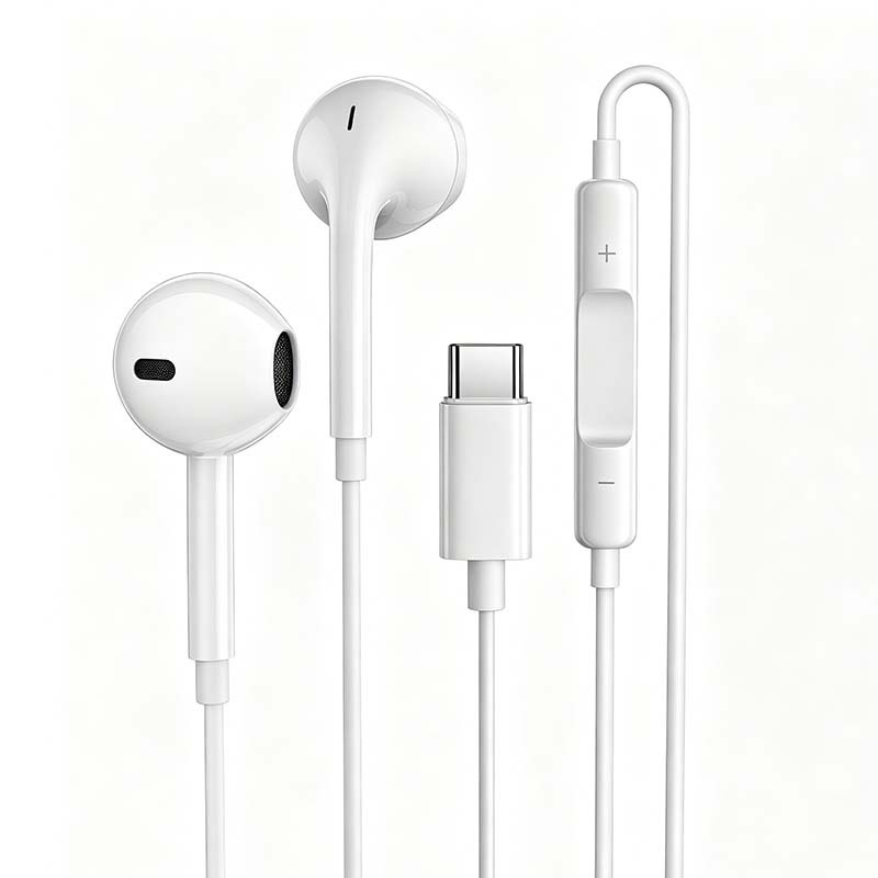 auriculares cableados de alta calidad de sonido medio en el oído tipo k-canción interfaz typec con cable 3.5mm agujero redondo computadora Android Apple